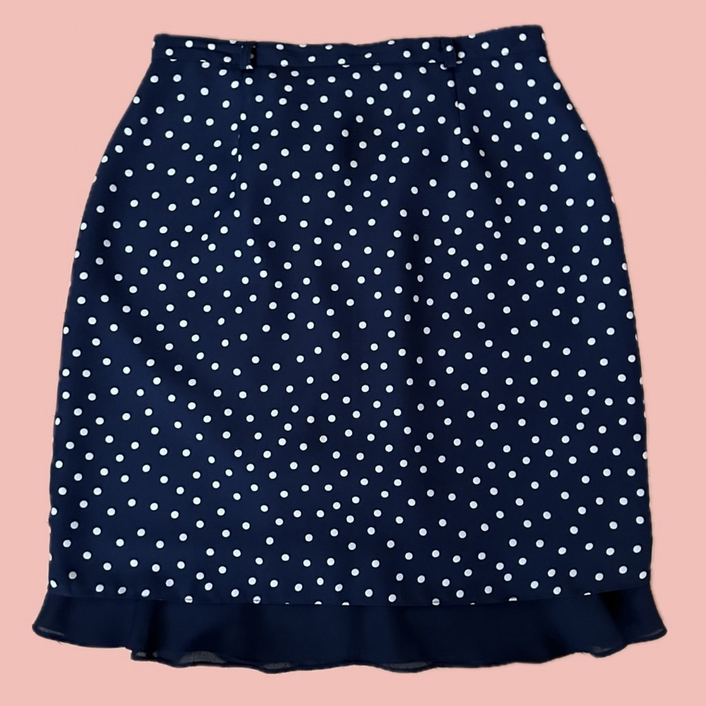 Navy and white polkadot midi skirt Vice Versa 9/10 – Classic retro style